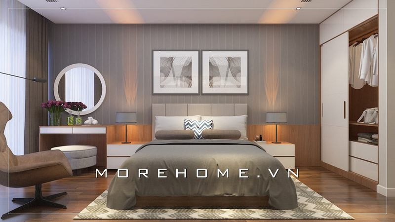 Mẫu giường ngủ hiện đại đẹp cho cặp vợ chồng mới cưới